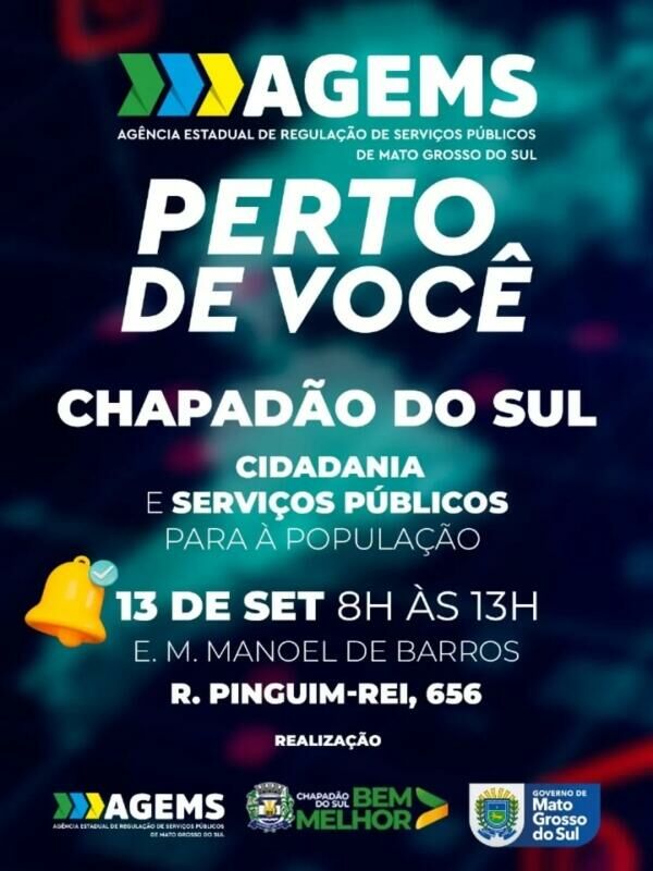 Imagem de compartilhamento para o artigo Megaevento de cidadania oferece serviços gratuitos em Chapadão do Sul neste sábado; Veja lista dos atendimentos da MS Todo dia